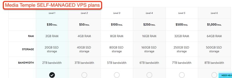 Media Temple SELF-MANAGED VPS plans