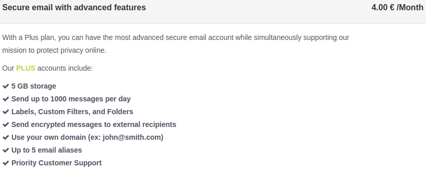 ProtonMail plusplan