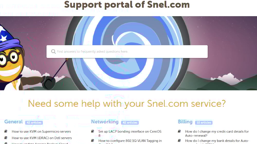 The Support Portal of Snel.com for Dedicated and Virtual Hosting