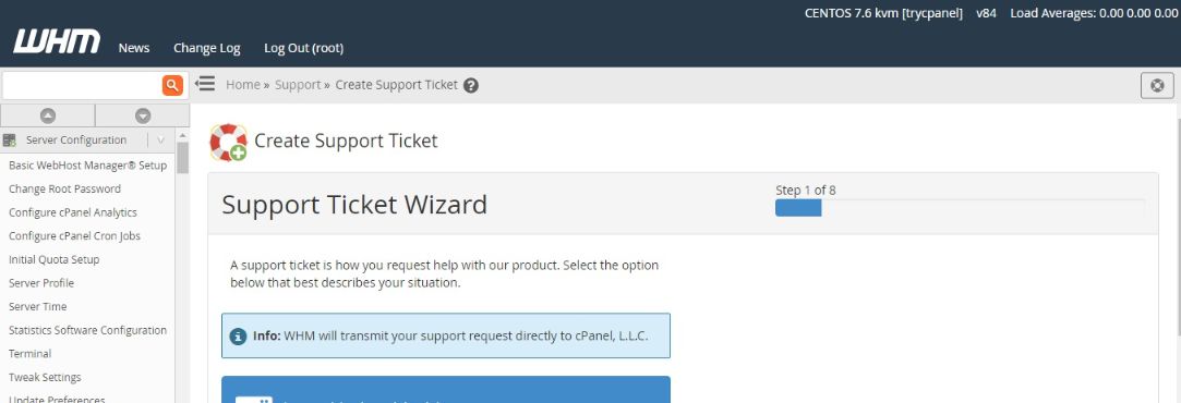 WHM control panel 2