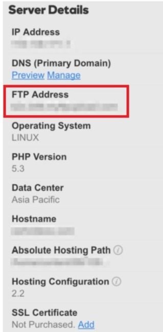 interserver FTP address
