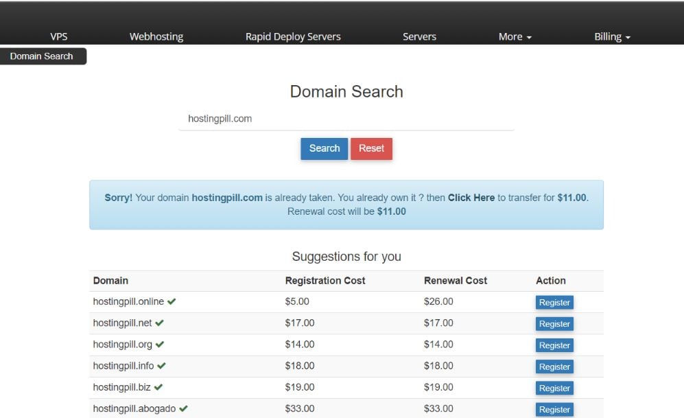 interserver domain search