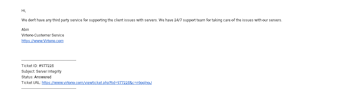 Virtono email