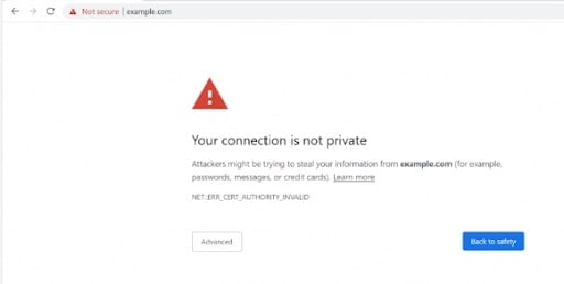 Google chrome your connection is not private error