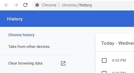 click on Clear Browsing Data option: your Connection is Not Private
