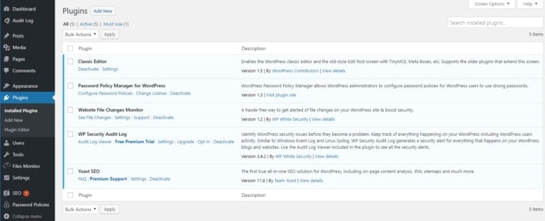 disable plugins