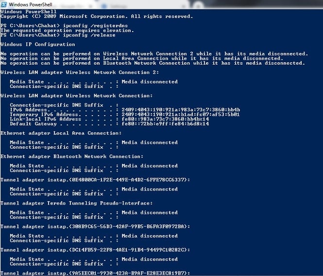 ERR_CONNECTION_TIMED_OUT: ip and flush dns