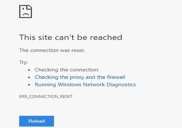 This Site Can’t Be Reached: Error Message