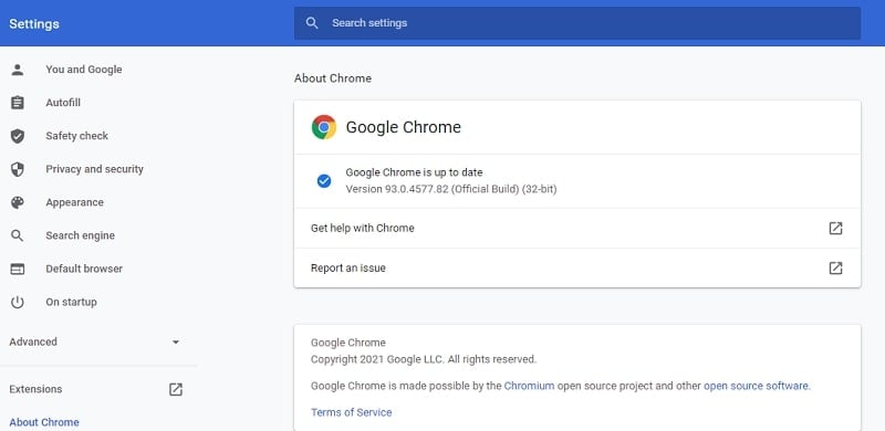 chrome update