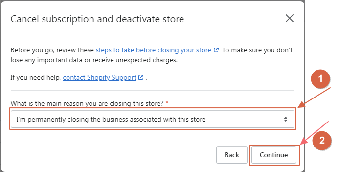 Cancel Shopify