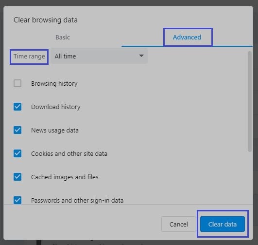 Clear data: pr_connect_reset_error
