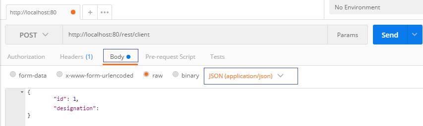 HTTP 415: Json in Postman