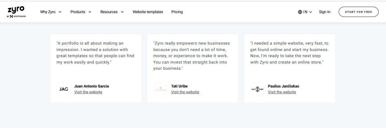 Free Ecommerce Website Builders: Zyro