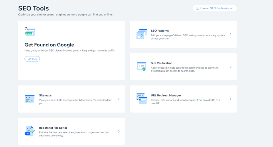 Free Ecommerce Website Builders: Wix SEO TOOL