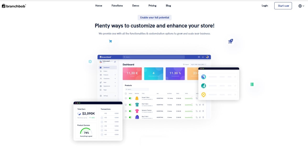 Free Ecommerce Website Builders: Branchbob
