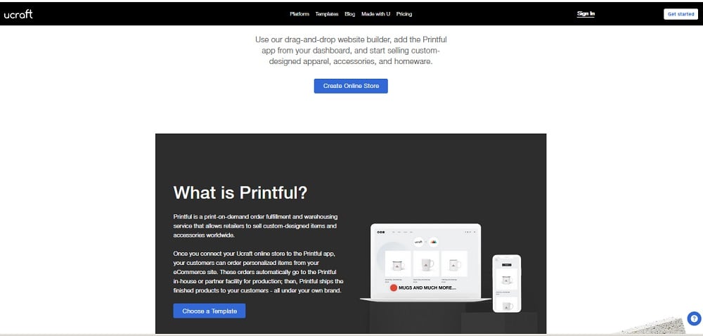 Free Ecommerce Website Builders: Ucraft 